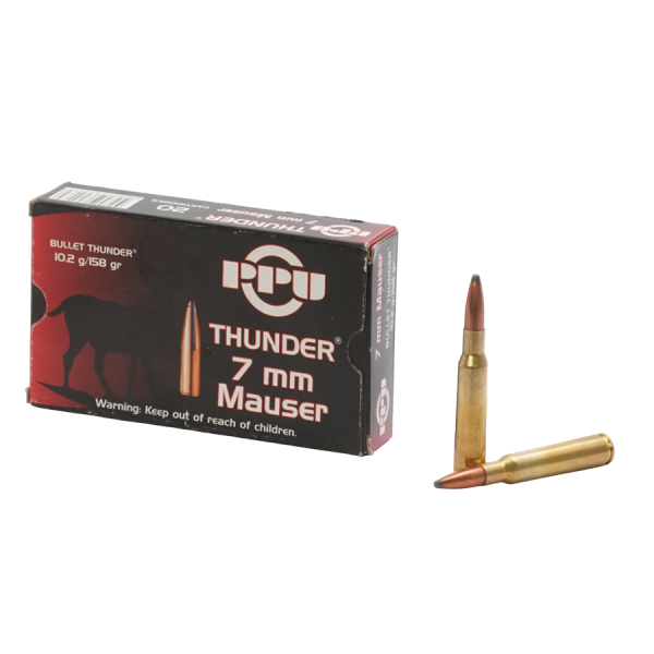 7mm MAUSER (7x57) RIFLE CARTIDGES PPU GROM 158GR