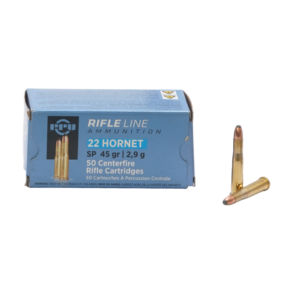 .22 BORE RIFLE PPU HORNET FMJ 45gr