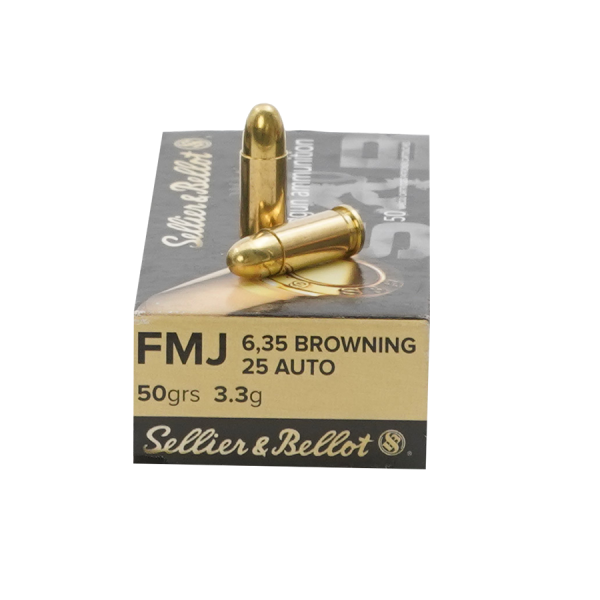 .25 BORE PISTOL Cartridges FMJ 50GR Sellier & Bellot