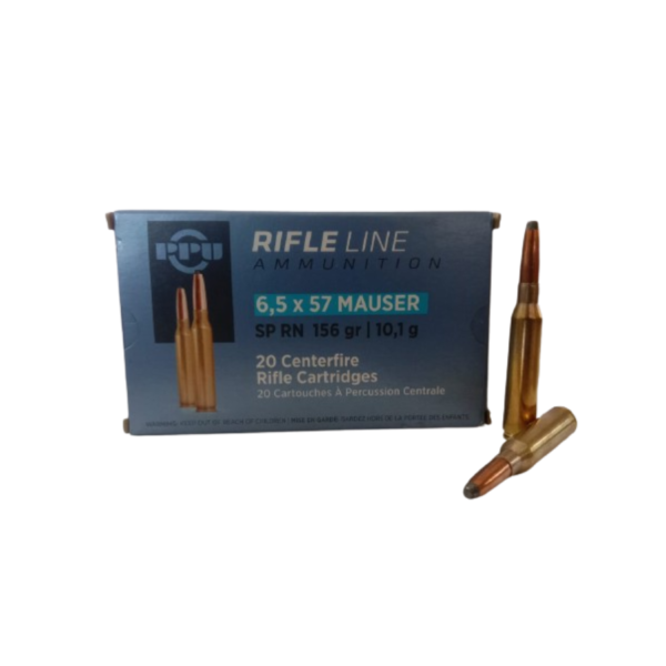 6,5x57 BORE RIFLE CARTRIDGES PPU MAUSER SP RN 156 gr | 10,1g