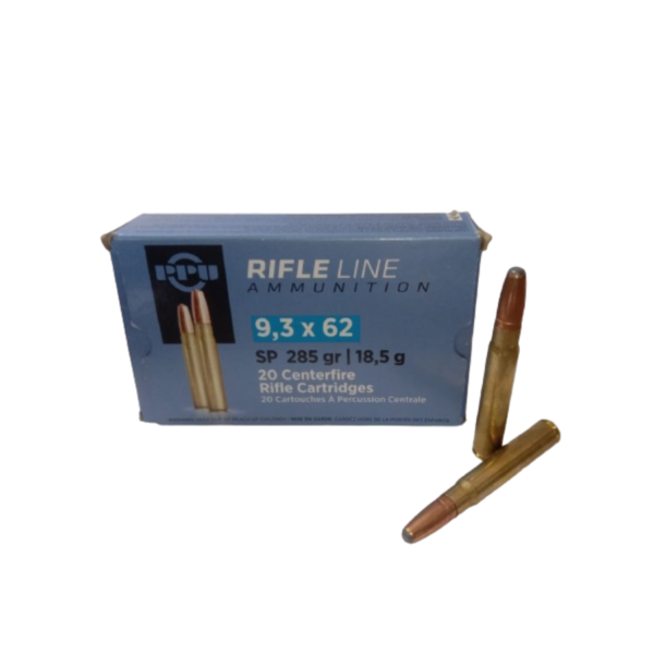 9,3x62 BORE RIFLE CARTRIDGES PPU SP 285gr | 18,5g